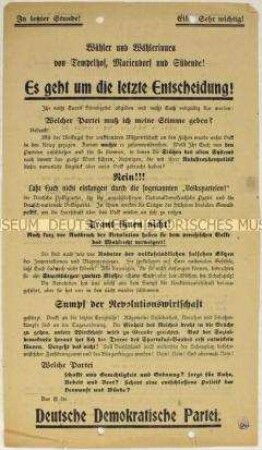 Flugschrift mit Mitgliederwerbung der nationalsozialistischen "Kampfgemeinschaft gegen Warenhaus und Konsumverein"