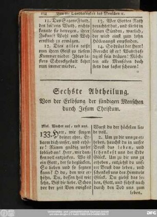 Sechste Abtheilugn. Von der Erlösung der sündigen Menschen durch Jesum Christum.