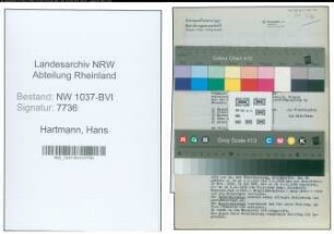 Entnazifizierung Hans Hartmann , geb. 29.12.1909 (Angestellter)