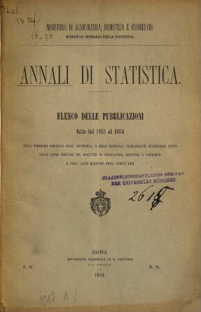 Annali di statistica : Ministero di Agricoltura, Industria e Commercio. Direzione generale della Statistica, 75