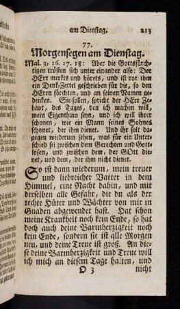 213-218, Am Dienstag