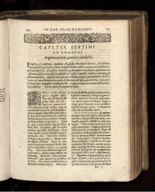 Capitis Septimi Ad Romanos. Argumentum, partitio, analysis