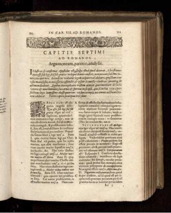 Capitis Septimi Ad Romanos. Argumentum, partitio, analysis