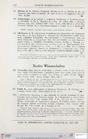 Exakte Wissenschaften (Nr. 530 – 545)