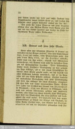 XII. Uranus und seine sechs Monde
