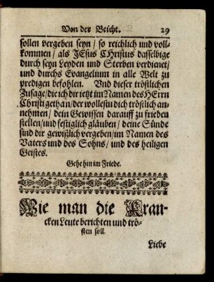 Wie man die Krancken Leute berichten und trösten soll.