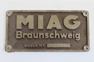 Firmenschild MIAG, Nr.: 402792