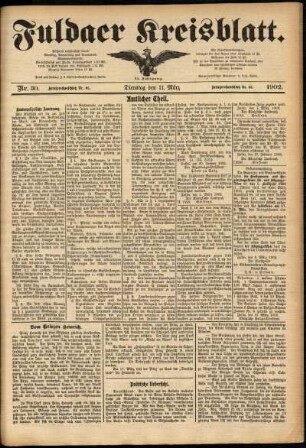 Ausgabe vom Dienstag, den 11. März 1902.
