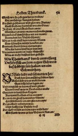 Wie Theuerdanck durch anweisung Unfalo sich an seim eygen Schwert beschädigt solt haben/ ...