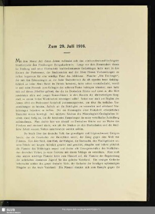 Zum 29. Juli 1916