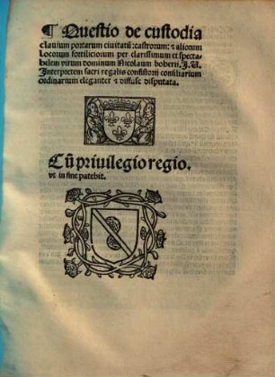 Questio de custodia clavium portarum civitatum, castrorum et aliorum locorum fortiliciorum