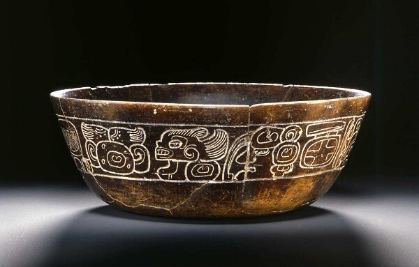 Cacao bowl with hieroglyphs