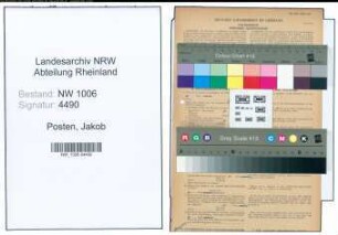 Entnazifizierung Jakob Posten , geb. 12.08.1895 (Fleischbeschauer)
