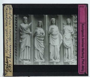 Straßburg, Münster : Südliches Westportal, rechtes Gewände, Christus und die klugen Jungfrauen