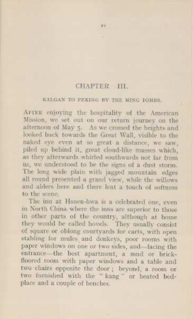 Chapter III. Kalgan to Peking by the Ming tombs