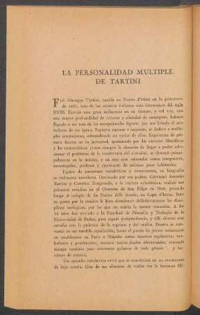 La personalidad múltiple de Tartini