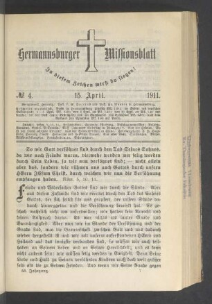 N° 4. 15. April 1911