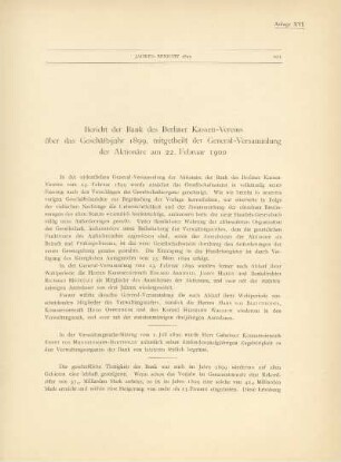 Anlage XVI. Jahresbericht 1899