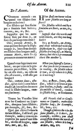 De l'Accent. Of the Accent.