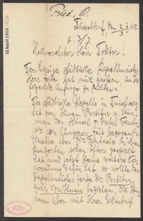 Brief an B. Schott's Söhne : 02.07.1895