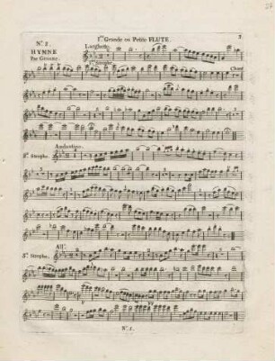 1.Grande ou Petite Flute. No. 2 Hymne. Par Gossec.