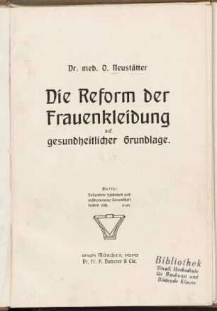 Die Reform der Frauenkleidung auf gesundheitlicher Grundlage
