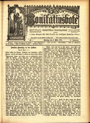 Erste Ausgabe vom Sonntag, den 03. März 1901.