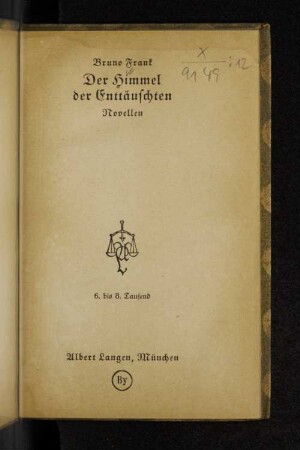 Der Himmel der Enttäuschten : Novellen