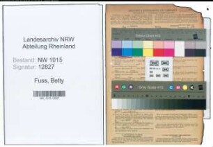 Entnazifizierung Betty Fuss , geb. 13.06.1907 (Kaufmaennische Angestellte)