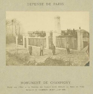 Durch den französischen Staat errichtetes Denkmal in Champigny zur ehrenhaften Erinnerung an die während der Belagerung von Paris gefallenen Soldaten