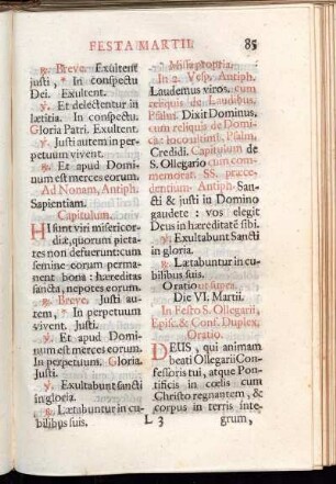 Die VI. Martii. In Festo S. Ollegarii, Episc. & Conf. Duplex. - Die XXVII. Martii. In Festo S. Guillelmi Episcopi & Confessoris Duplex.