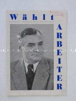 Illustrierte Propagandaschrift der West-Berlin SED zur Wahl des Abgeordnetenhauses
