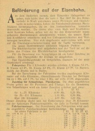 Beförderung auf der Eisenbahn