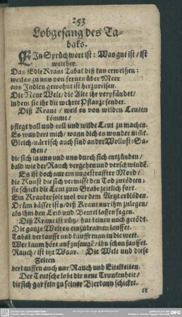 Lobgesang des Tabaks