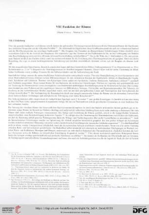 VII. Funktion der Räume
