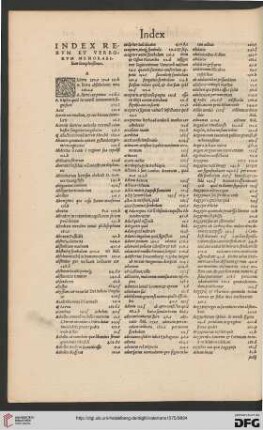 Index rerum et verborum [...]