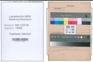 Entnazifizierung Heinrich Tueshaus , geb. 11.10.1899 (Bahnassistent)