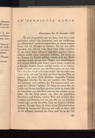 An Henriette Hanck [1839, 1840]