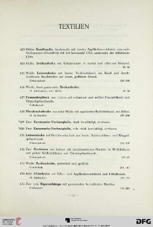 Textilien (Nr. 623-648)