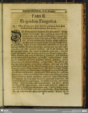 Pars II. Et quidem Exegetica