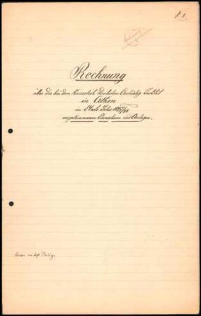 Abrechnung 1897/1898 (Entwurf)