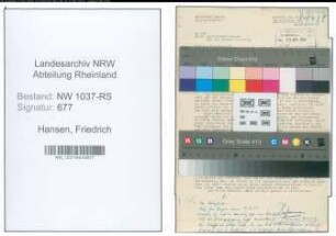 Entnazifizierung Friedrich Hansen , geb. 00.00.0000 (Reg.Inspektor)