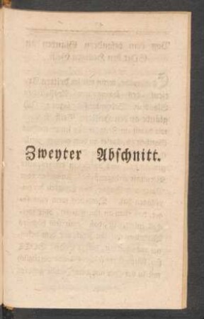 Zweyter Abschnitt