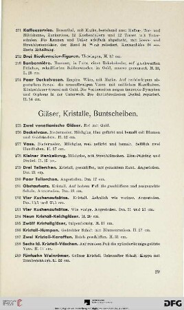 Gläser, Kristalle, Buntscheiben (Nr. 275-309)
