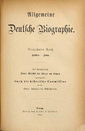 Allgemeine Deutsche Biographie, 13. Holstein - Jesup