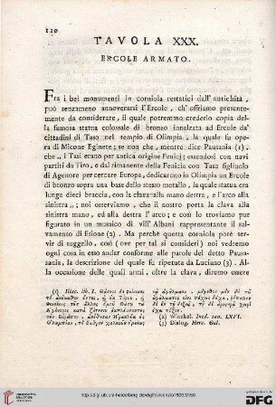 Tavola XXX: Ercole Armato