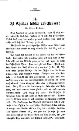 Ist Christus leiblich auferstanden?
