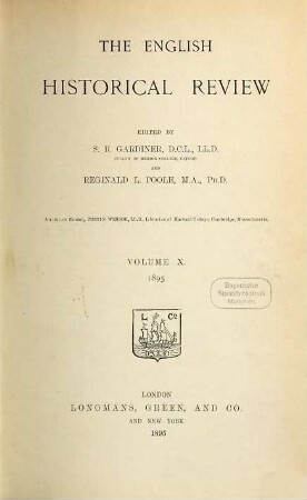 The English historical review : EHR. 10. 1895, [a]