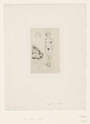 Zwei Frauenakte und zwei Kinderköpfe (Marguerite und Jean Matisse)