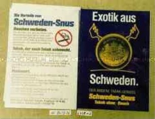 Werbeleporellos für Schnupftabak
